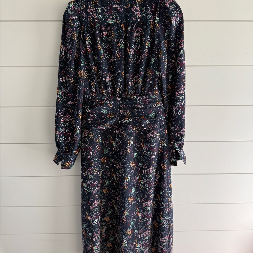 Derek Lam Navy Blue Floral Midi Dress, Size 38 (US size 8) - Picture 3 of 11